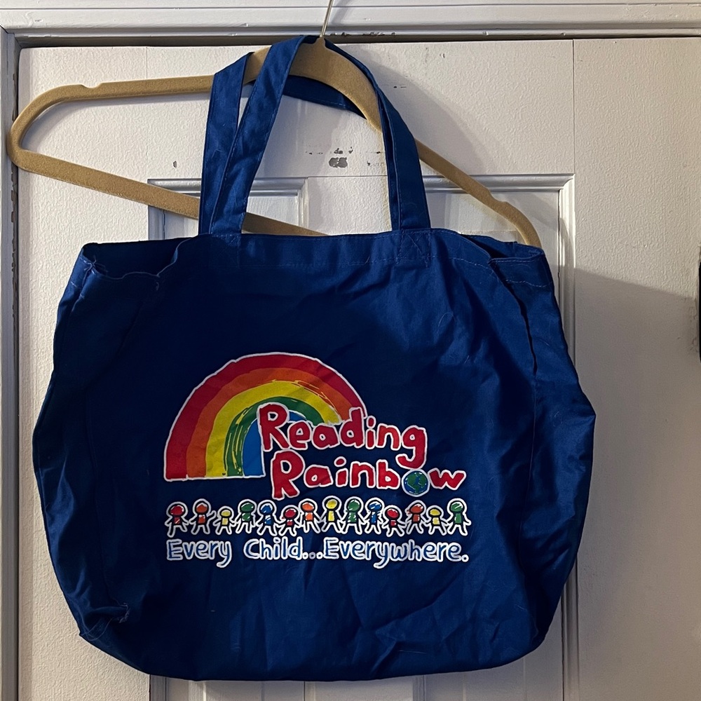 Reading Rainbow Blue Tote Bag